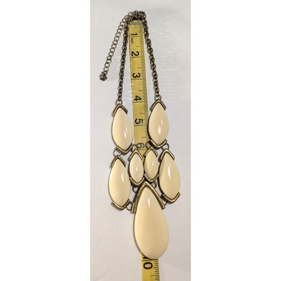 Premier Design Bold Cream and Gold Tone Statement Necklace - Picture 6 of 9